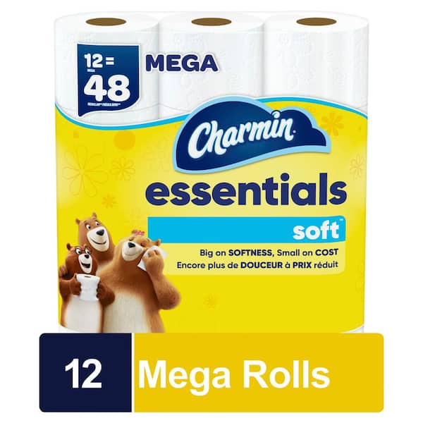 Charmin Essentials Soft Toilet Paper Rolls (12 Mega Rolls)