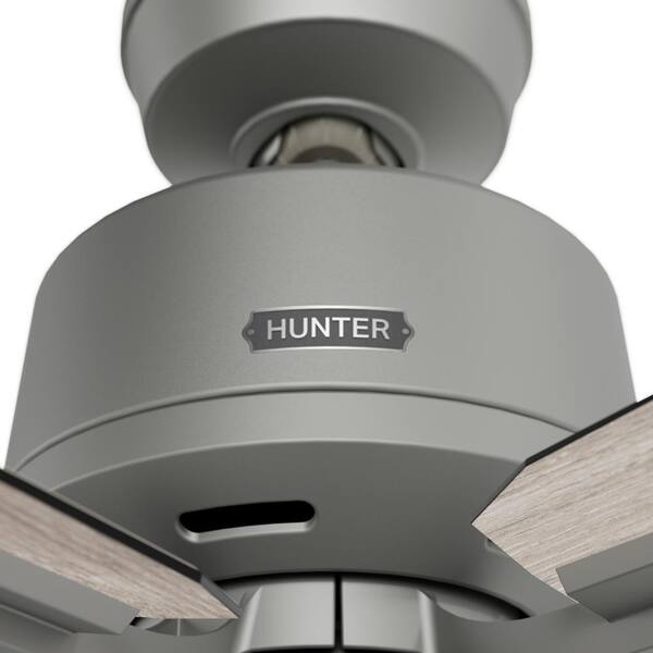 Hunter - Gatlinburg 44 in. Indoor Matte Silver Ceiling Fan with Light Kit and Remote Included