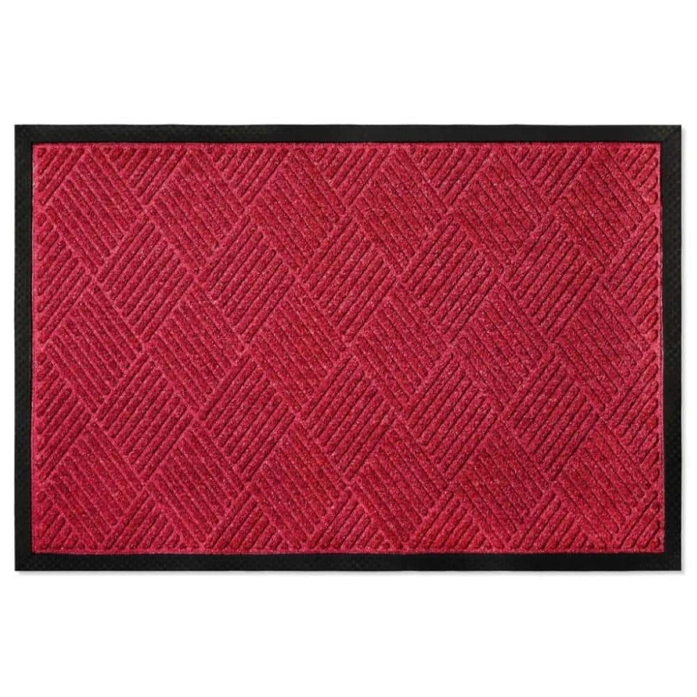 Indoor Outdoor Doormat Maroon 24 in. x 36 in. Chevron Floor Mat price history on PriceWatchPro