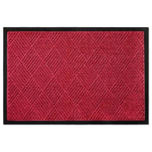 Indoor Outdoor Doormat Maroon 48 in. x 72 in. Chevron Floor Mat