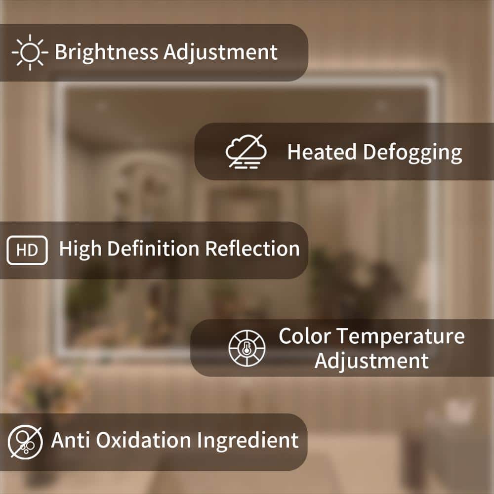 Taimei 70'' x 30'' Frameless LED Lighted Bathroom Vanity Mirror