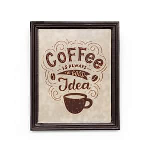 11.50 in. Evanston Inspirational Brown Frame Coffee Wall Art