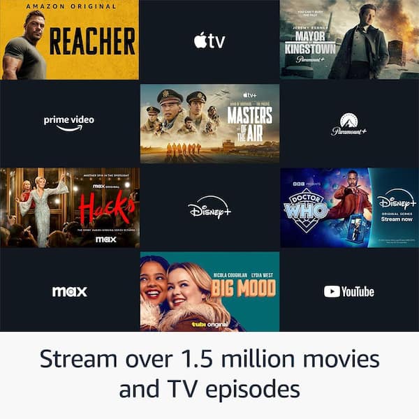 Amazon Fire TV Stick 4K streaming device, includes support