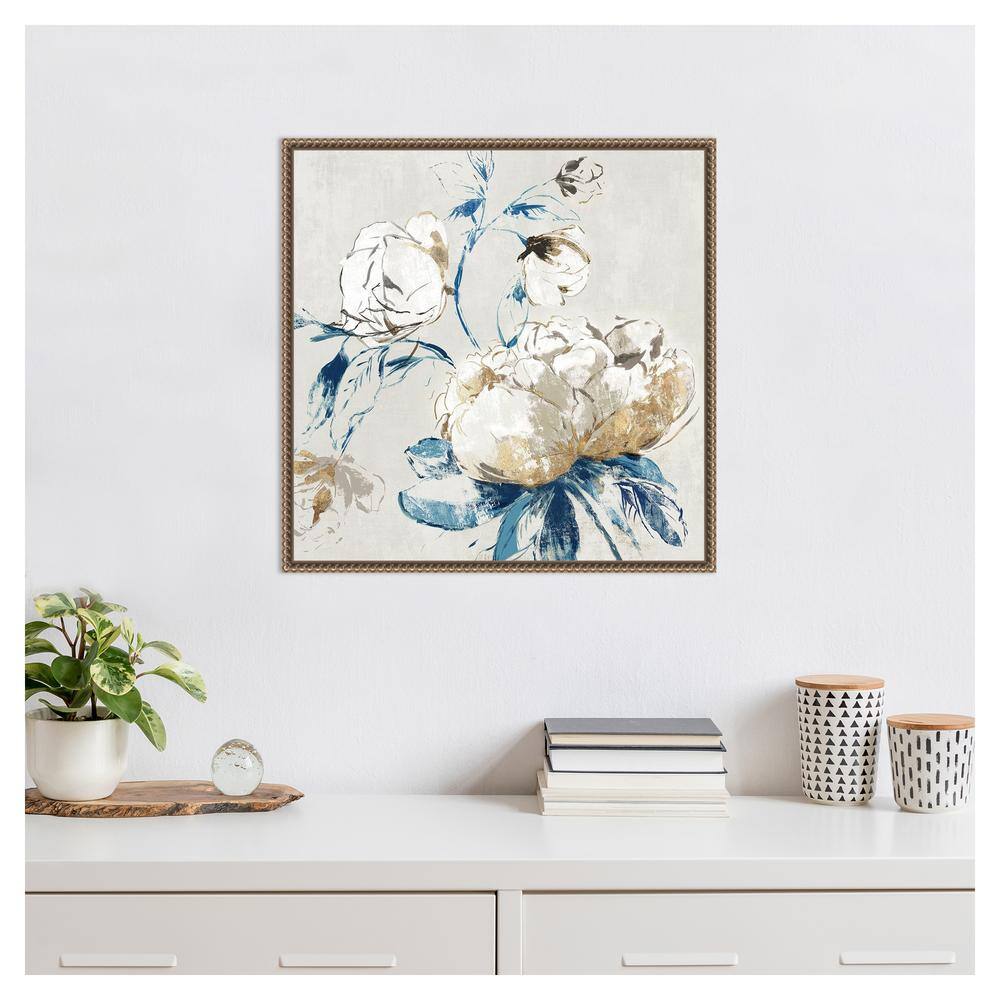 Gold Rosa II Floral Canvas Print with Bronze Frame, 22 x 22 inches