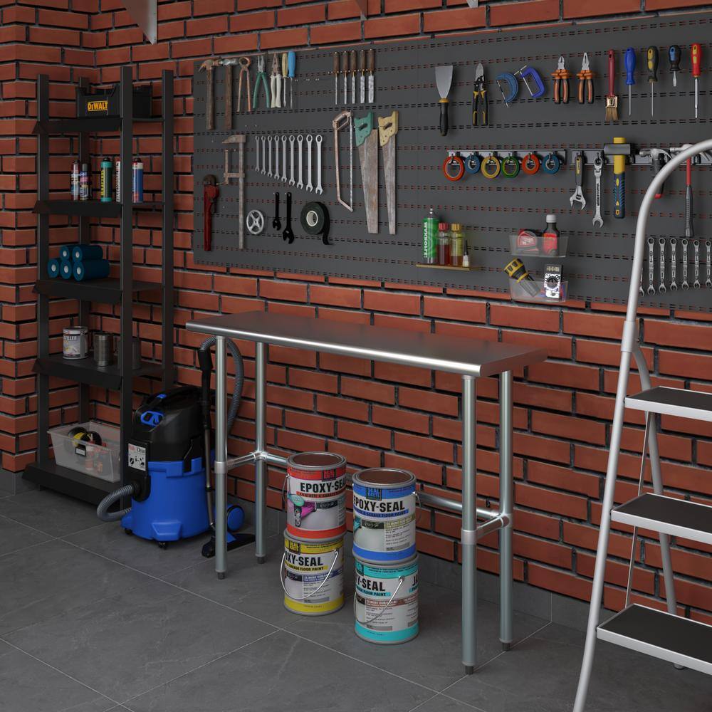 48" Stainless Steel Work Table with Galvanized Legs