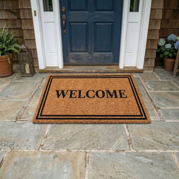 Welcome Coir 24 in. x 36 in. Indoor/Outdoor Non-Slip Entry Mud Mat, Brown