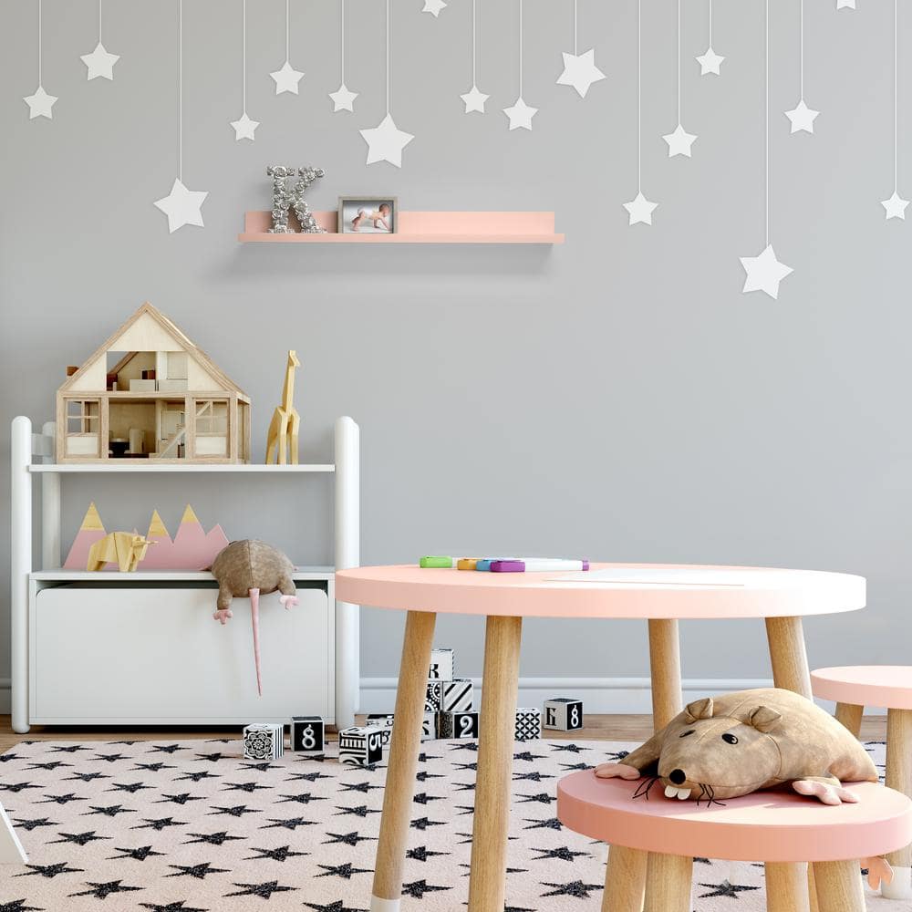 Charming Pink Floating Picture Ledge Shelf for Playful Display