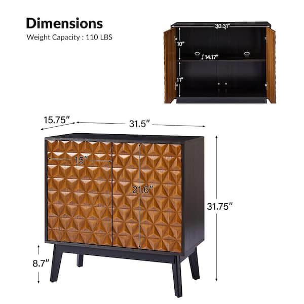 JAYDEN CREATION Jakob Black Mid-Century Modern 31 in. Tall 2 JAYDEN CREATION Jakob Black Mid-Century Modern 31 in. Tall 2