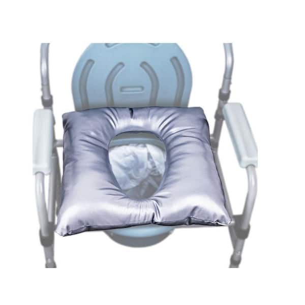 8.58 in. x 16.1 in. Universal Fit Bedside Commode Toilet Seat Cushion for Elderly in Leather