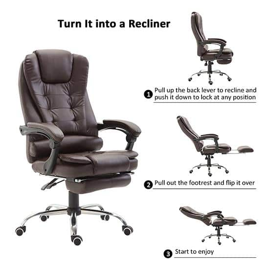 rolling reclining office chair