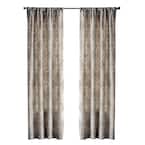 Garden Gate 50 in. W x 84 in. L Light Filtering Window Panel in Pewter