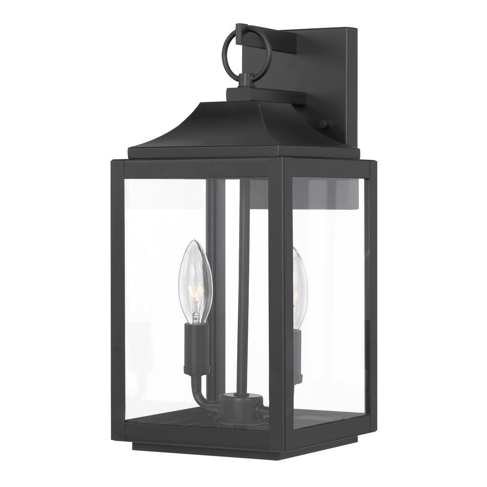 Worldwide Lighting Mali 2-Light Matte Black Outdoor Wall Lantern Sconce ...