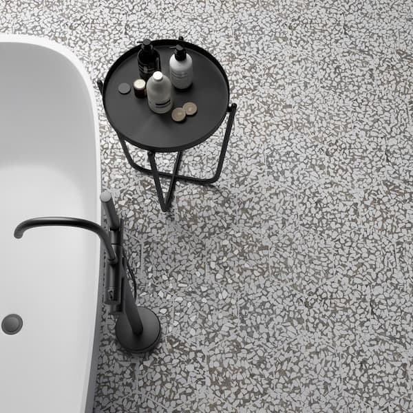 Fusion Hex Grigio Terrazzo 9.13 in. x 10.51 in. Matte Porcelain Floor and Wall Tile (8.07 sq.ft. / Case)