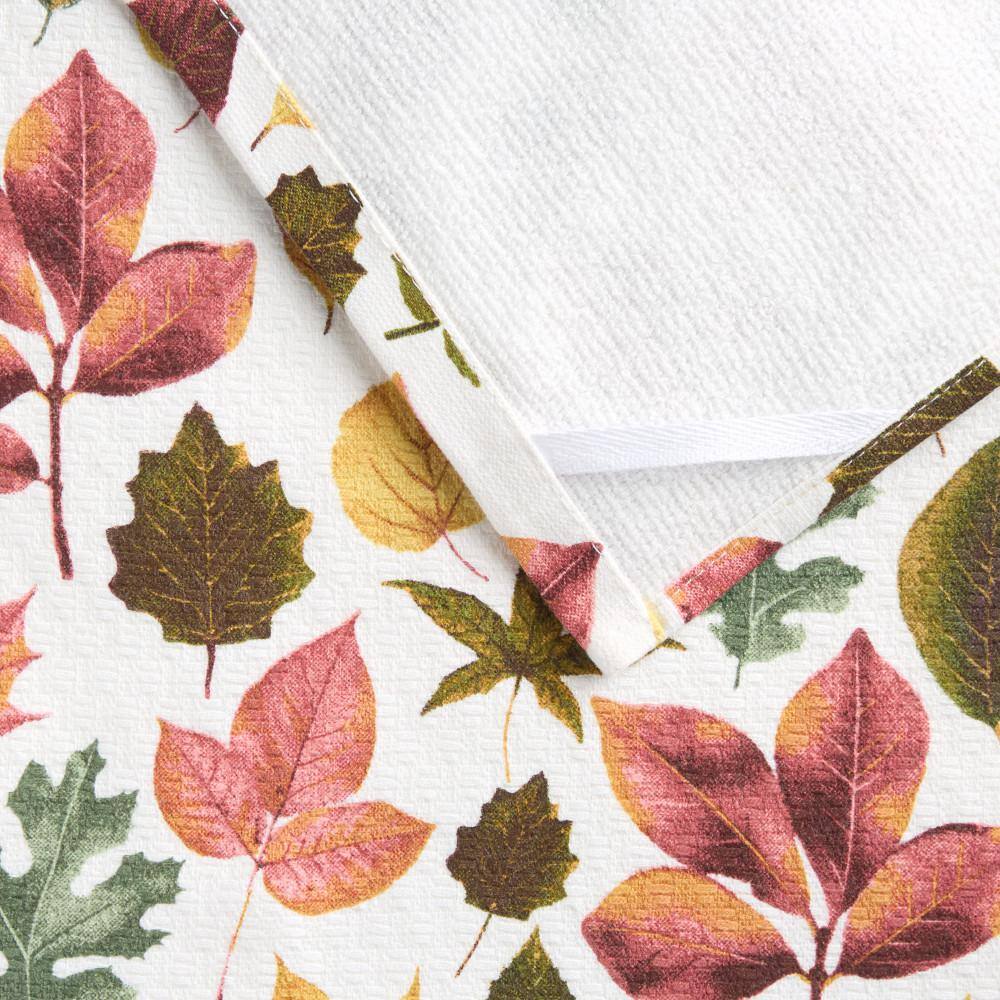 Autumn Harvest Falling Leaves Cotton Kitchen Towel Set