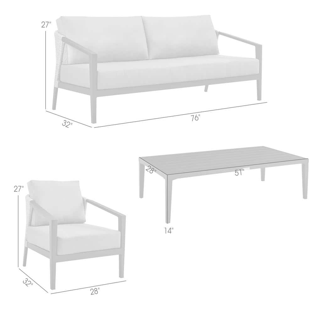 Aileen 5-Person Black Aluminum and Wicker Outdoor Lounge Set with Gray Cushions
