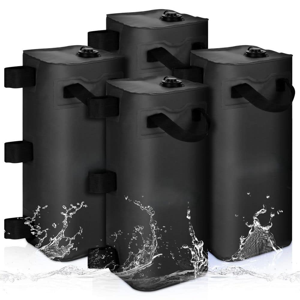 Black Heavy Duty 4-Pack Water Weight Bags, 220LBS Capacity Square Column PVC Tent Weights with Straps for Canopy Gazebo price history on PriceWatchPro