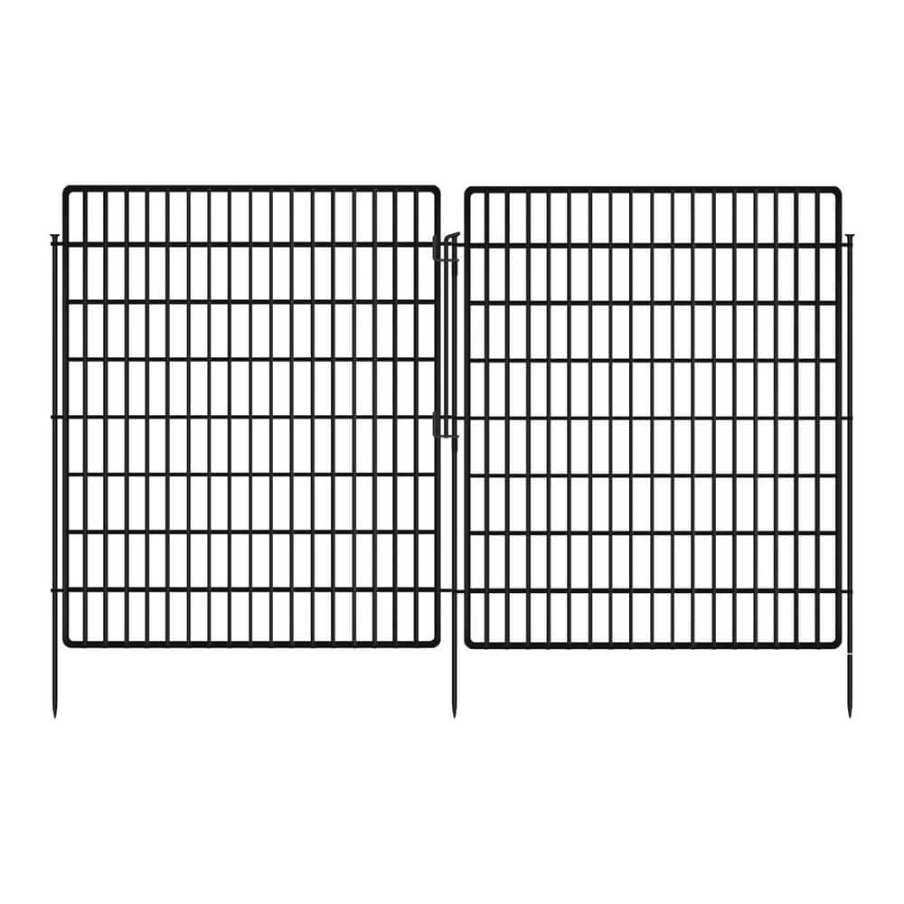 29 in. Rustproof Metal Garden Fence Animal Barrier with Lock No Dig Decorative Dog Fence for Yard 10 Panels 24 ft. price history on PriceWatchPro
