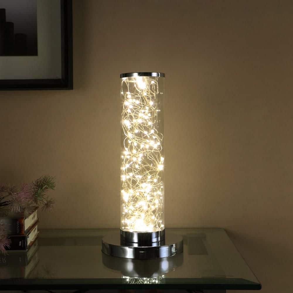 13 in. Silver Modern LED Table Lamp with Exposed Rope Column, Perfect for Reading Nooks, Office Desk and Entryway Tables price history on PriceWatchPro