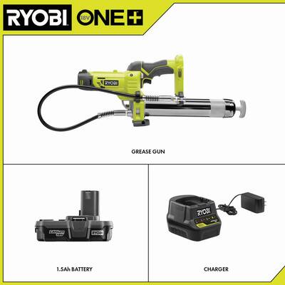 ONE+ 18V Lithium-Ion Cordless Grease Gun Kit with 1.5 Ah Battery and Charger