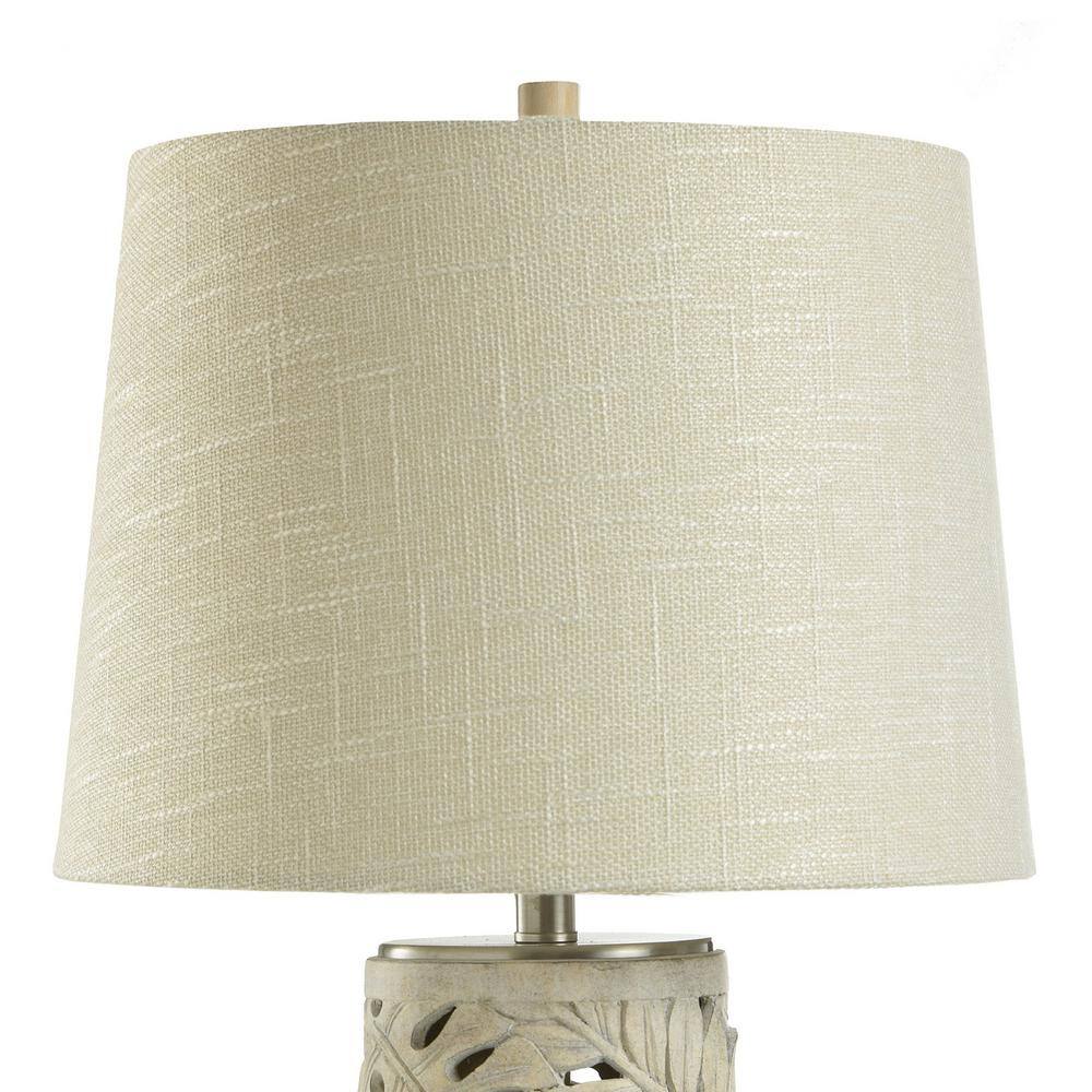 Hevea Cream Coastal Table Lamp with Leaf Design
