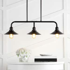 Cade 34.25 in. 3-Light Metal Farmhouse Industrial LED Pendant, Oil Rubbed Bronze