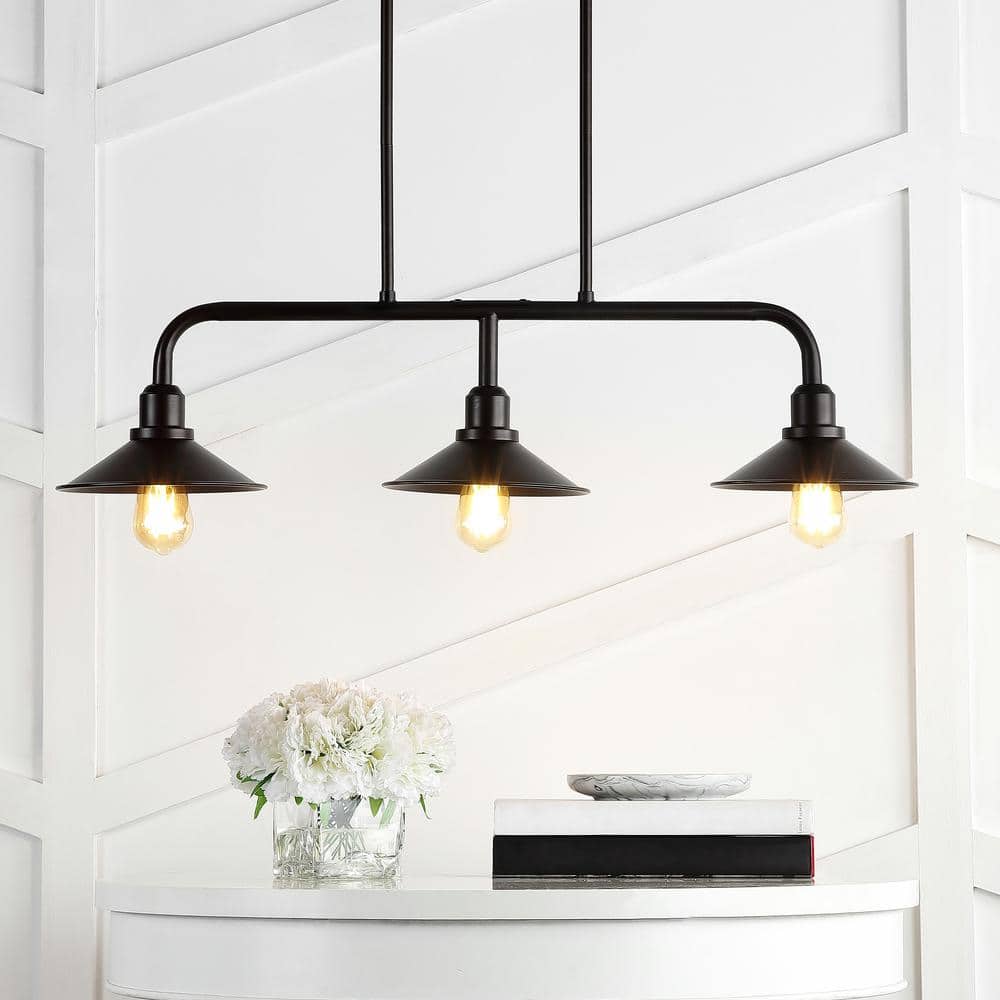 Cade 34.25 in. 3-Light Metal Farmhouse Industrial LED Pendant, Oil Rubbed Bronze price history on PriceWatchPro