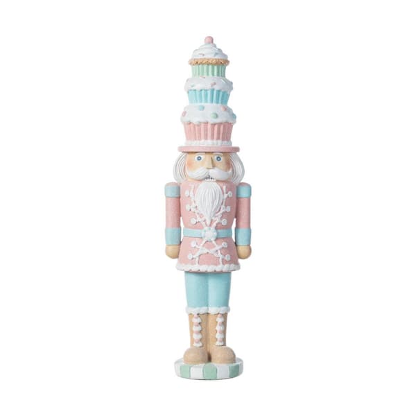 18.25 in. H Resin Christmas Cupcake Nutcracker Table Decor