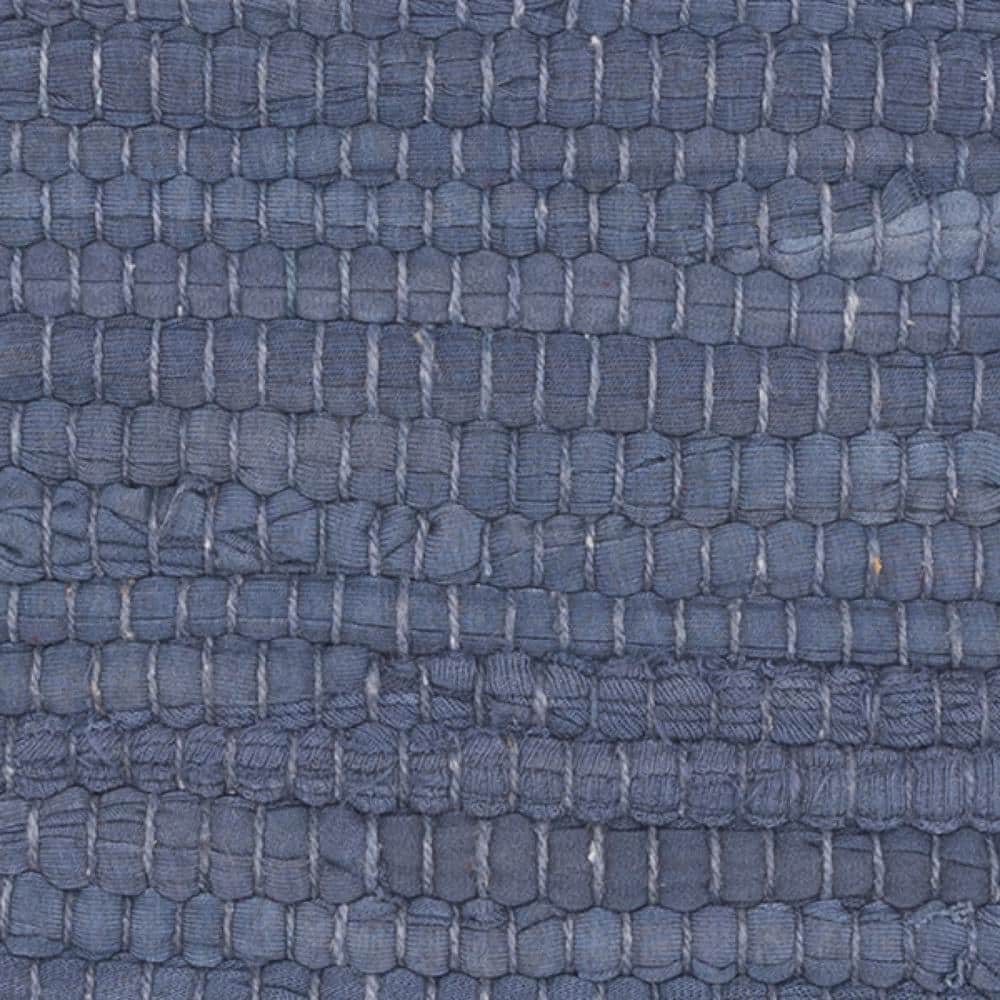 Navy and Jute 20" Square Cotton Throw Pillow