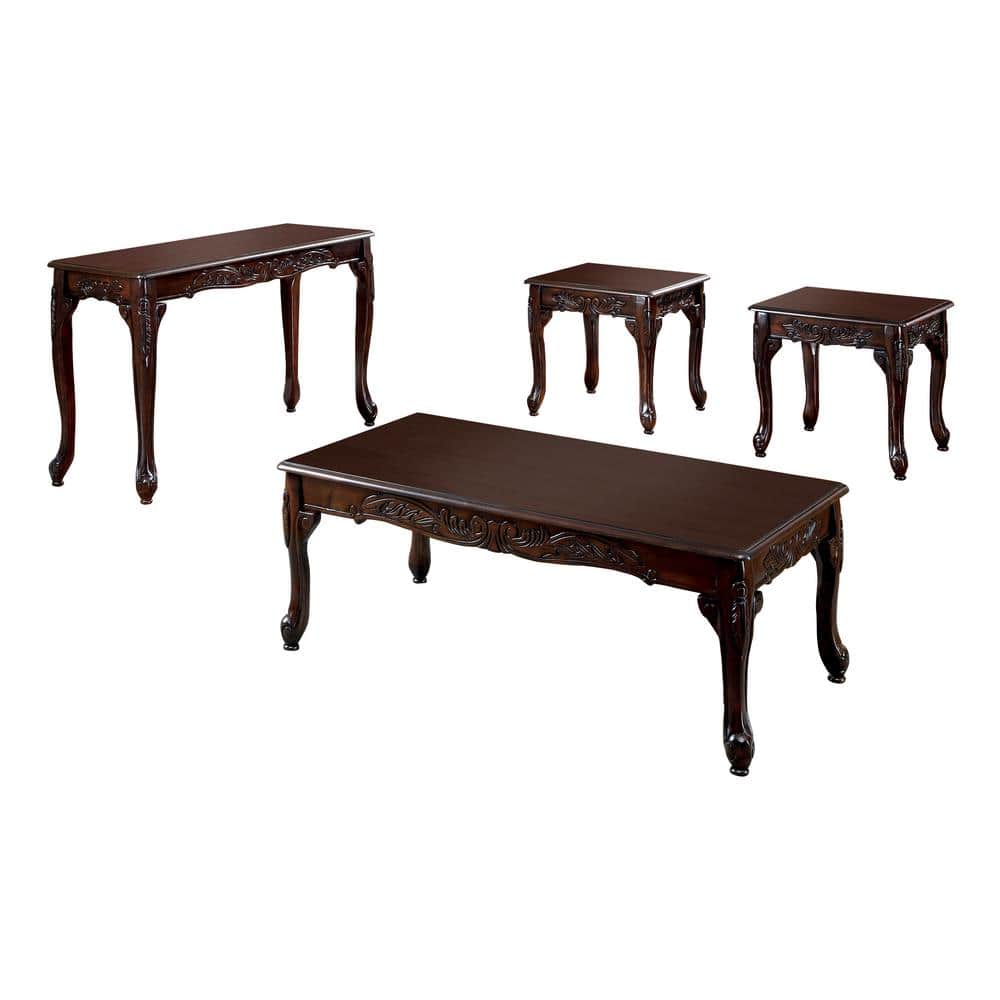 Furniture of America Bransonville 4Piece 48 in. Brown Rectangle Wood