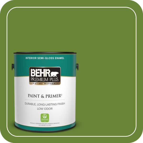 BEHR PREMIUM PLUS 1 gal. #P370-7 Sun Valley Semi-Gloss Enamel Low Odor Interior Paint & Primer