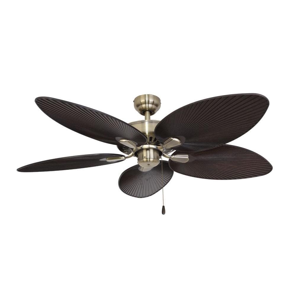 Sahara Fans Tortola 52 In Aged Brass Ceiling Fan 10054 The Home Depot
