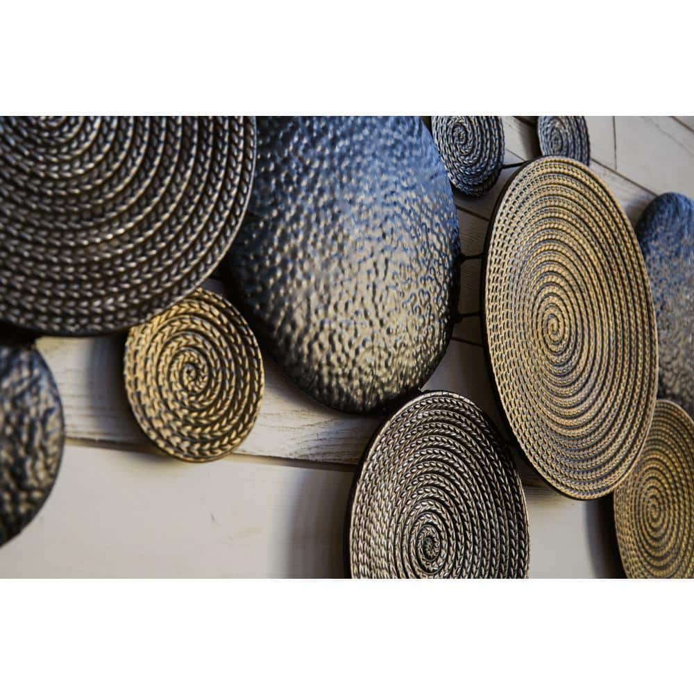 Emsley 44'' Black, Gray, and Brown Metal Wall Sculpture