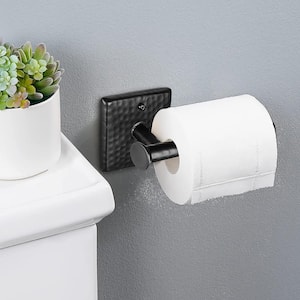 Monarch Hand Hammered Wall Mount Metal Toilet Paper Holder Matte Black