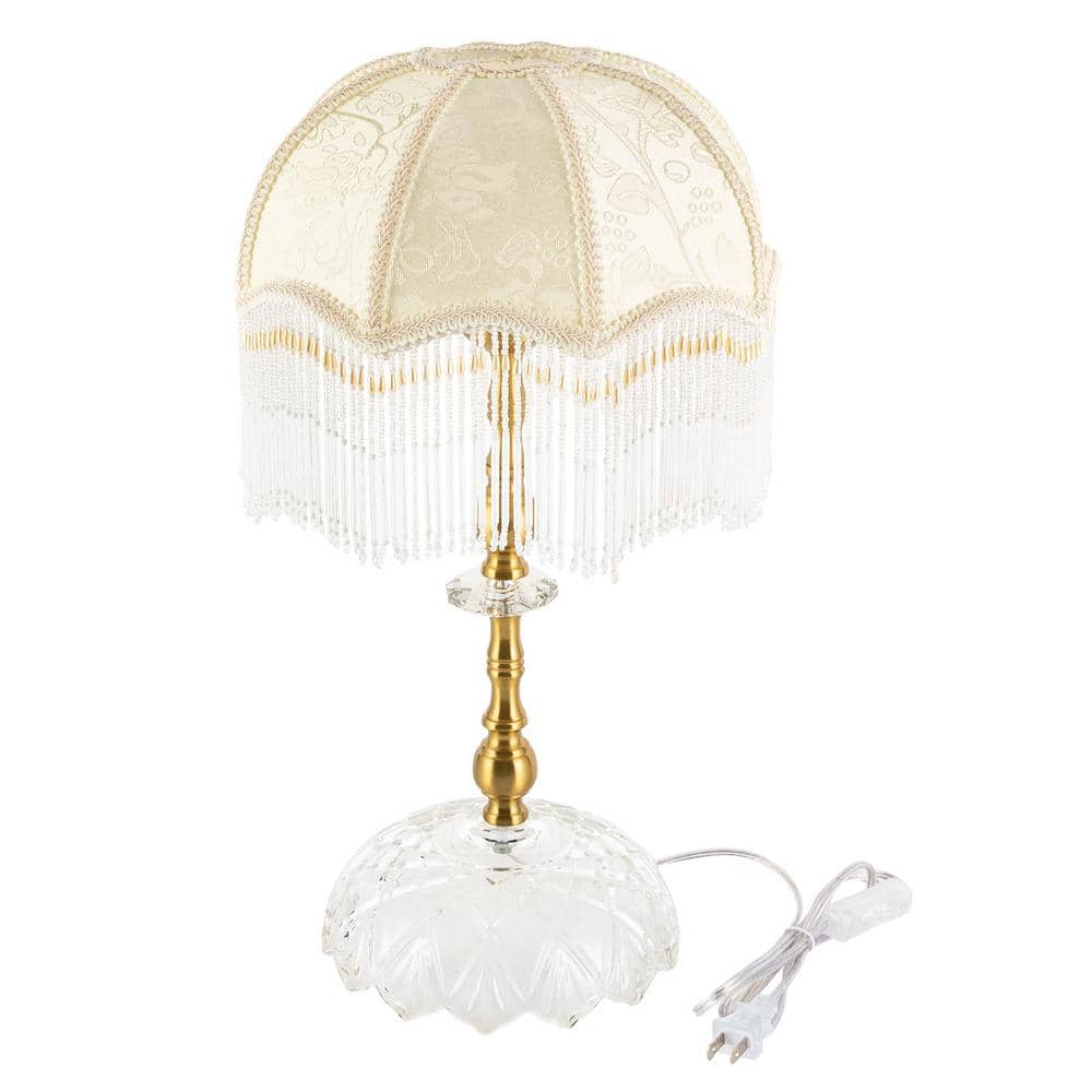 17.71 in. Beige and Gold Vintage Task and Reading Table Lamp for Bedroom Living Room with Fabric Shade No Bulbs Included price history on PriceWatchPro