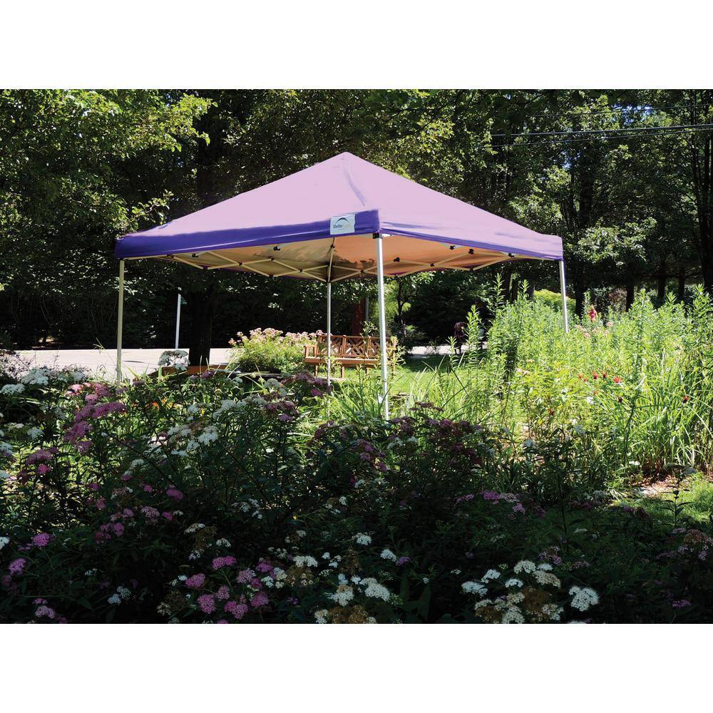 Purple 10 Ft. x 10 Ft. Steel Frame Pop-Up Canopy with Polyester Cover