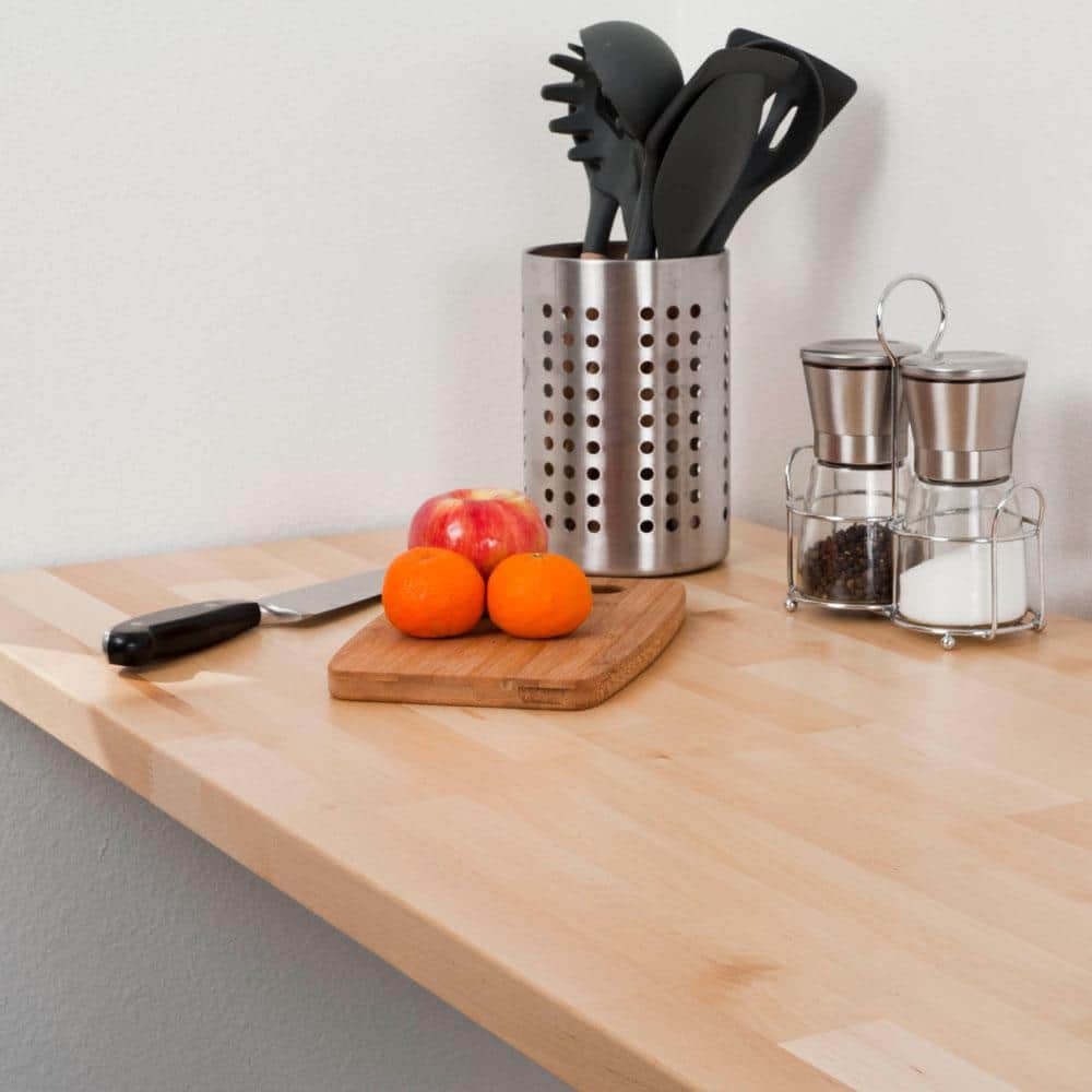 Hevea 4 ft. Satin Finish Folding Butcher Block Countertop