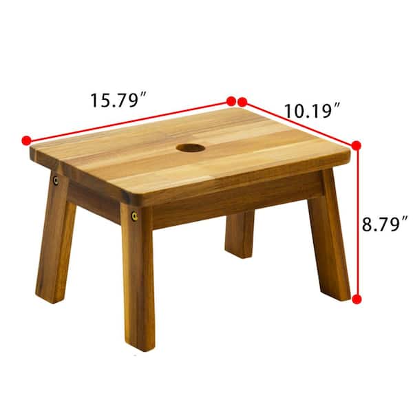 Wooden Small Stool Square Footstool Step Stool Home Children Seat Vintage Chair