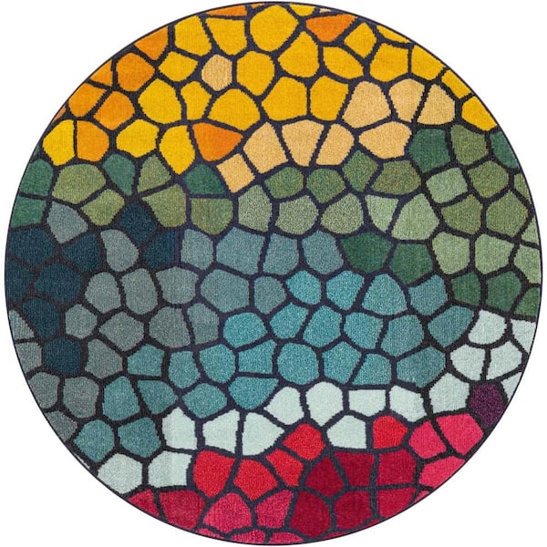 Unique Loom Estrella Madrid Multi 6' 0 x 6' 0 Round Rug