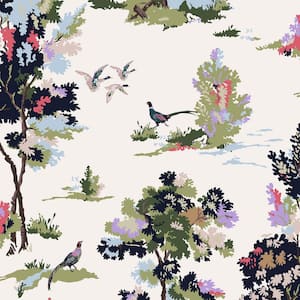 Joules Woodland Scene Dawn Grey Matte Non Woven Removable Paste The Wall Wallpaper Sample