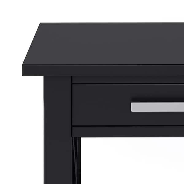 Simpli Home Kitchener Solid Wood 21 In Wide Square Contemporary End Table In Black Axcrgl002 Bl The Home Depot