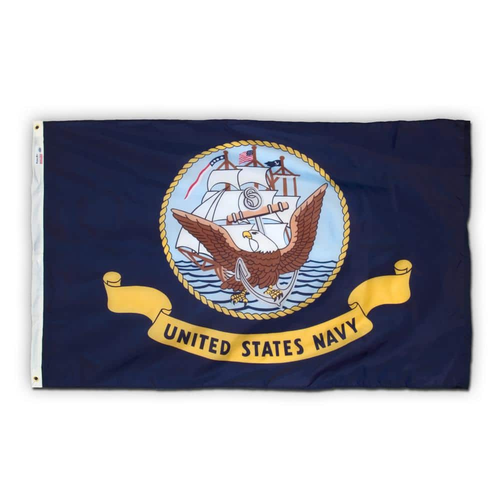 Perma-Nyl 3 ft. x 5 ft. Nylon Navy Military Flag USNV3 - The Home Depot