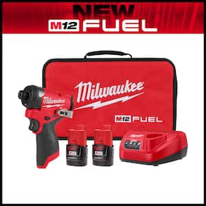 M12 FUEL 12V Lithium-Ion Brushless Cordless 1/4 in. Hex Impact Driver Kit w/Two 2.0Ah Batteries, Charger&Soft Case
