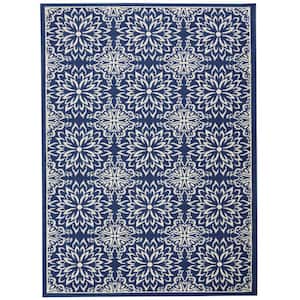 Jubilant Navy/Ivory 4 ft. x 6 ft. Floral Transitional Area Rug