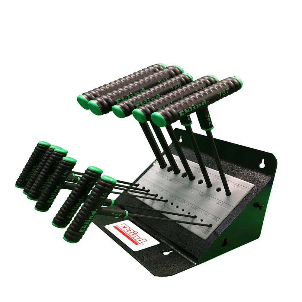 9 in. Shaft T6 to T50 Power-T Handle Torx Star Key with Stand (11-Piece Set