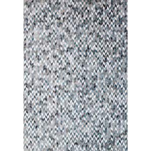 Maddox Ocean/Grey 2 ft. 6 in. x 7 ft. 6 in. Contemporary 100% Polyester Runner Rug