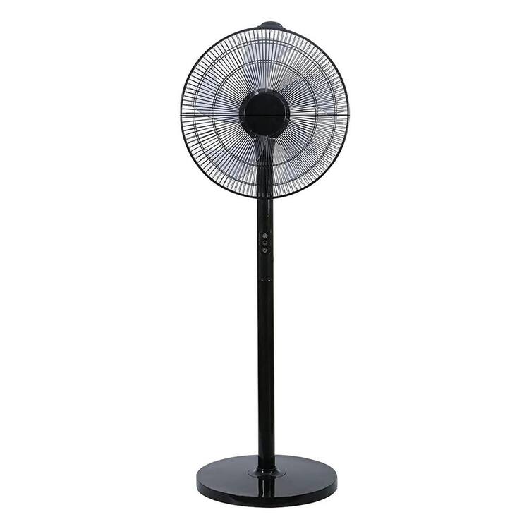 Edendirect 14.5 in. 12 Wind Speed Settings Black Oscillating Standing Fan with Remote Control