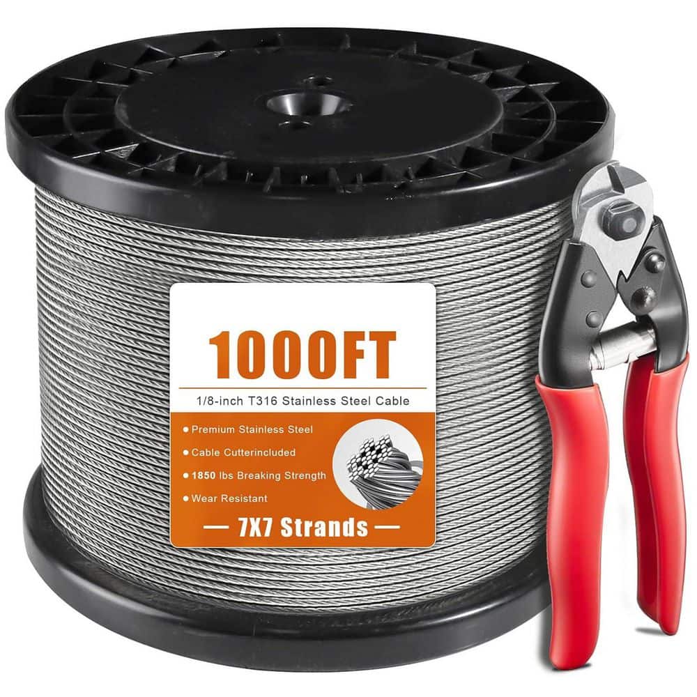 12000 in. W x 1 in. H Silver Stainless Steel Cable with Cutter for Deck Railing and DIY Projects price history on PriceWatchPro