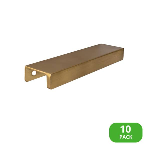Sumner Street Home Hardware 10-Pack Martin 5 in. (127 mm) Center-to-Center Satin Brass Edge Drawer Pull