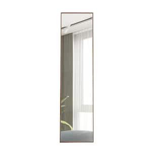 15 in. W x 58 in. H Brown Solid Wood Frame Full-Length Mirror, Dressing Mirror, Floor Mounted Mirror, Wall Mounted