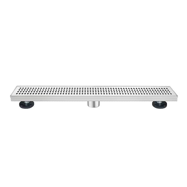 Mediterraneo 27 in. Linear Shower Drain, Squares Design